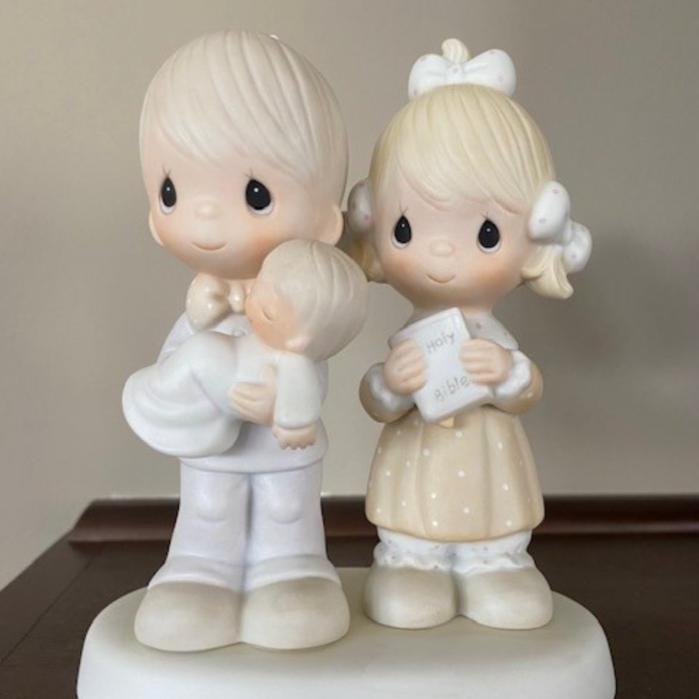 Vintage PRECIOUS MOMENTS  "Rejoicing with You" (Baptism Figurine)